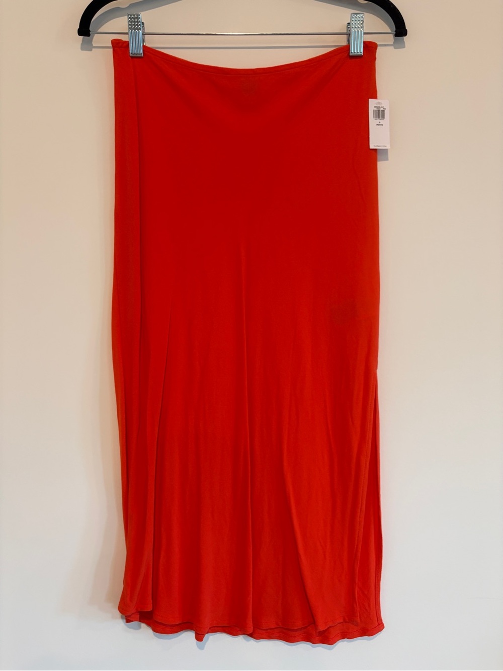 NWT Old Navy Chiffon Midi Slip Skirt Orange Red Size S Petite SP